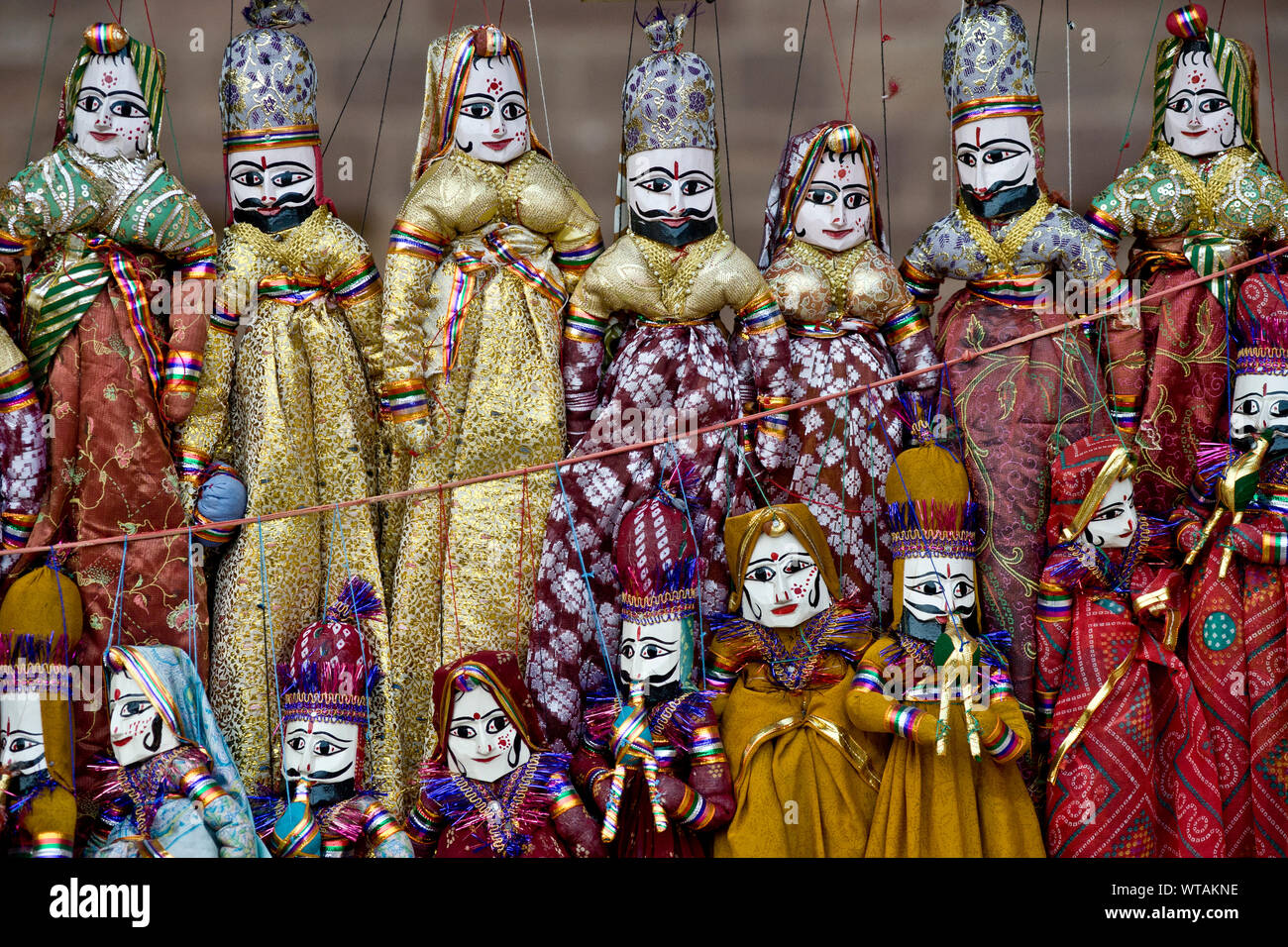 Typical handmade Rajasthan`s puppets in row Stock Photo Alamy